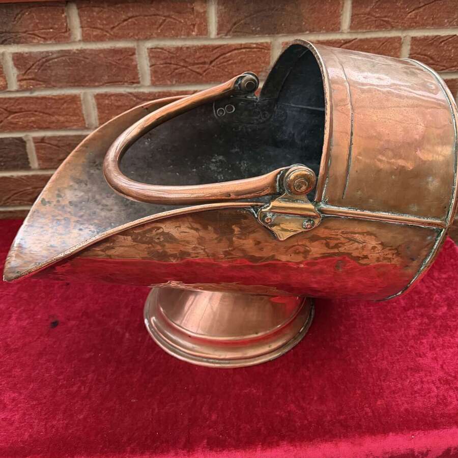 George III Copper Helmet Coal Scuttle