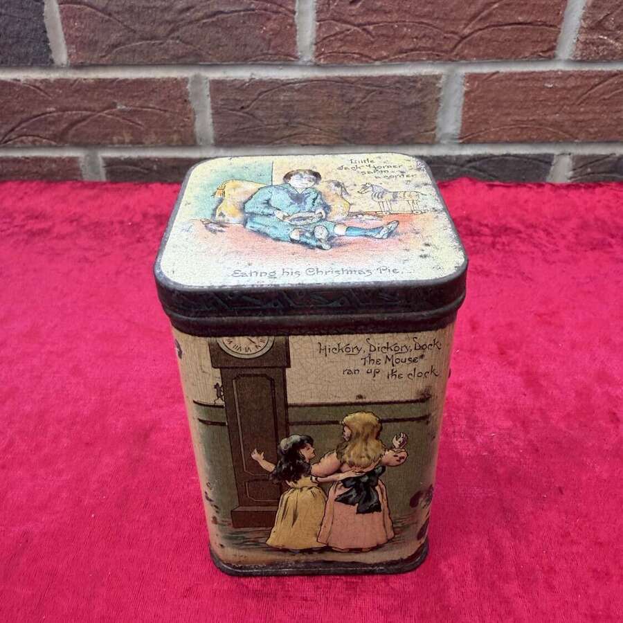 Early Carr&rsquo;s of Carlisle Nursery Rhymes Biscuit Tin. 1890s